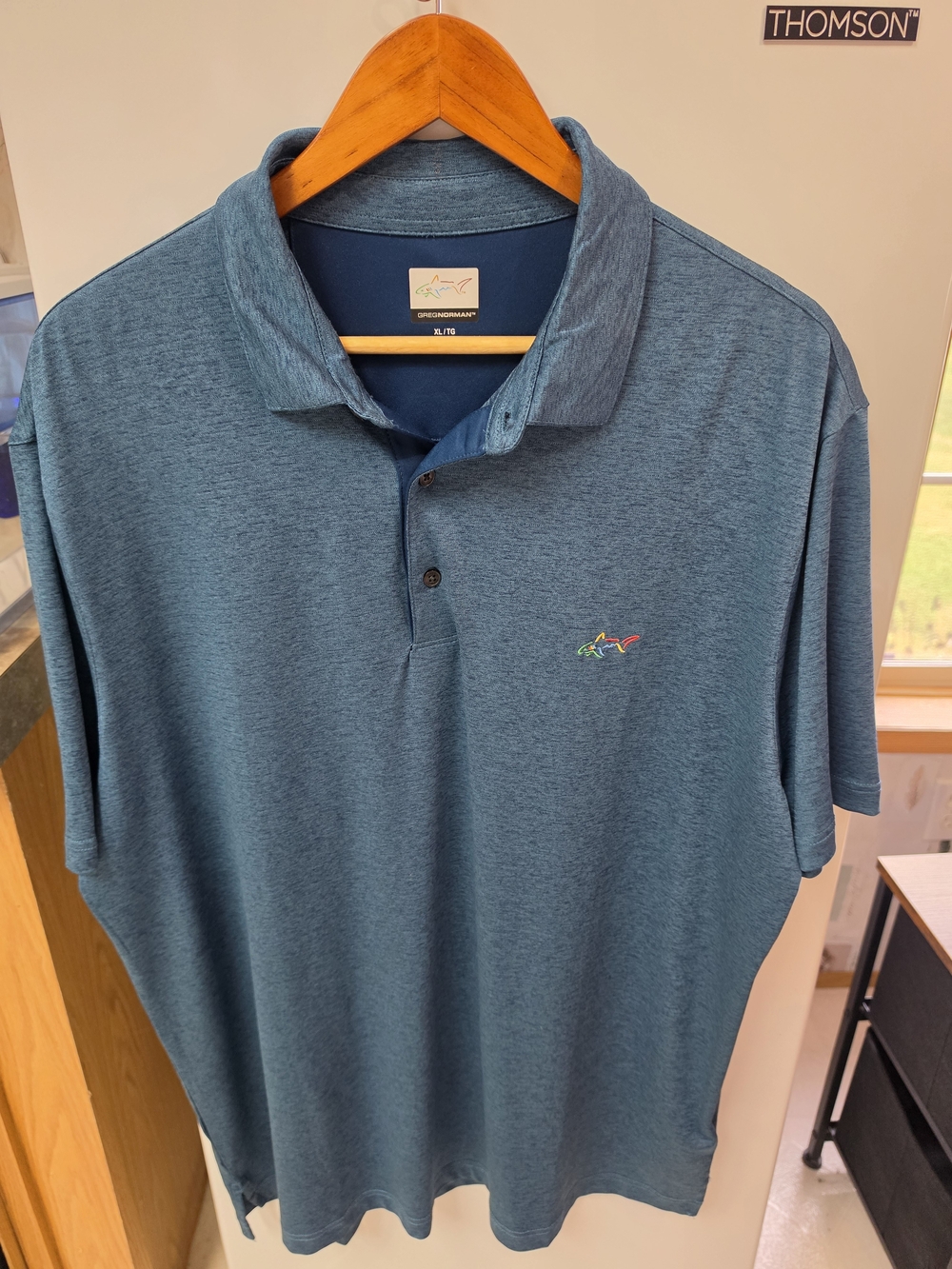 Greg Norman Men’s XL Golf Polo Blue Heather Short Sleeve